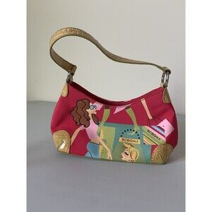 BCB Girls Small Purse/Hand Bag W/ Faces-Embroidered Hair-Inside Zip Pocket